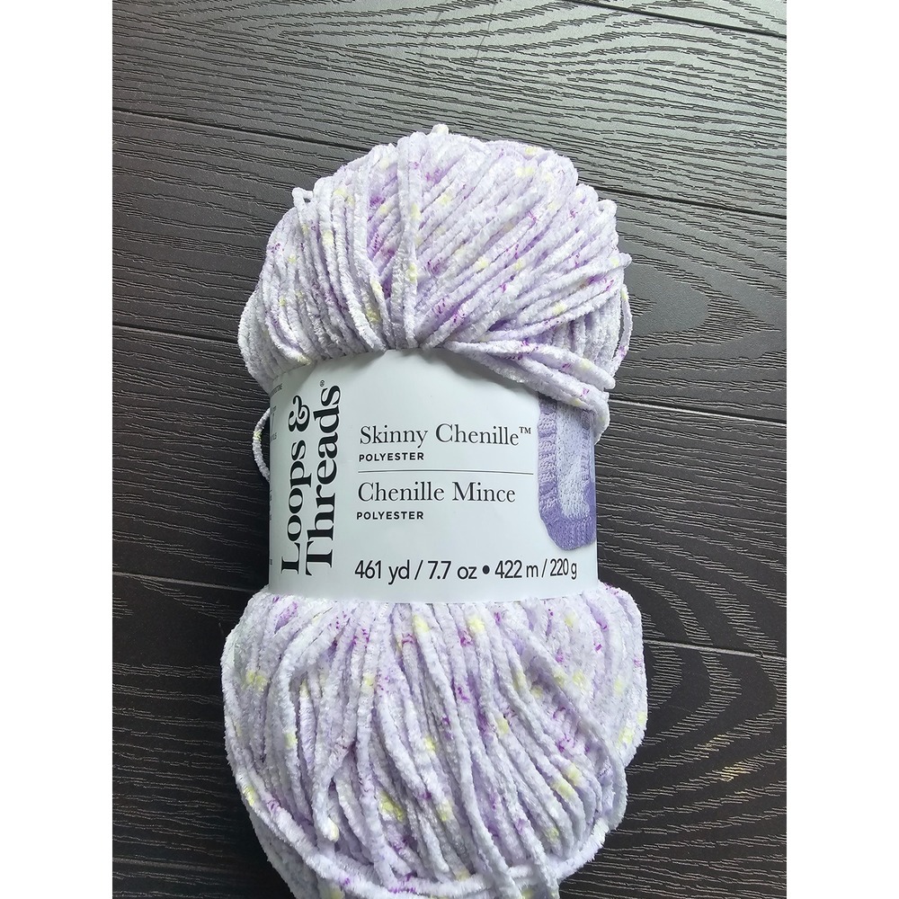 Loops & Threads Skinny Chenille Yarn Beetle Multi 7.7oz 461yd Medium 4 Polyester